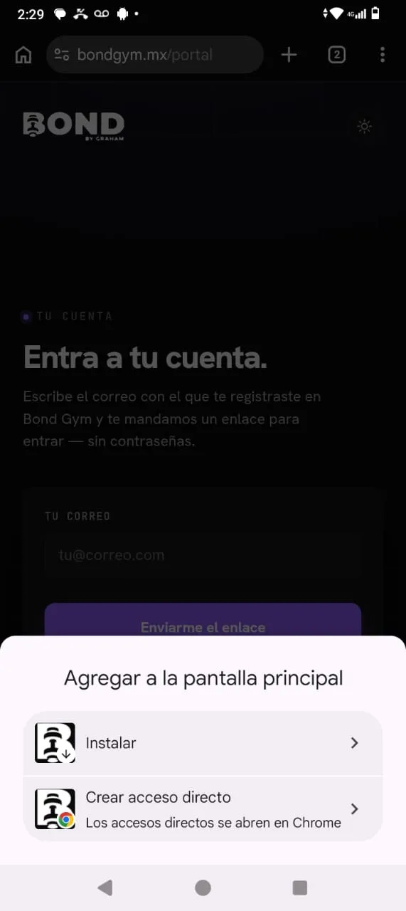 Opción Instalar app dentro del menú de Chrome