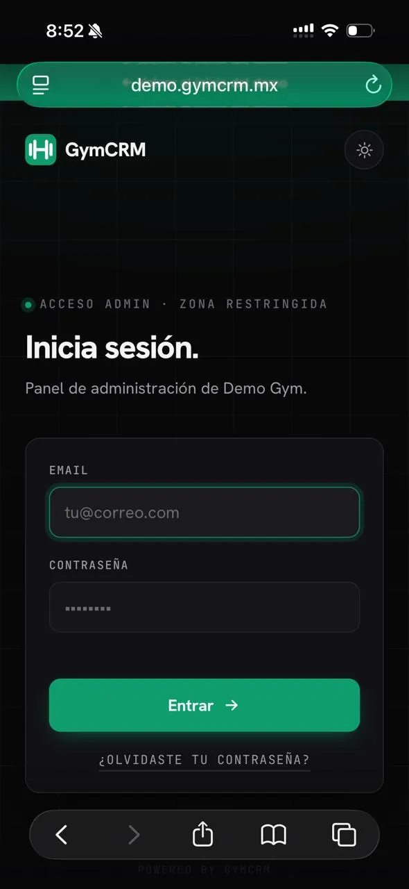 El sitio del gimnasio abierto en Safari